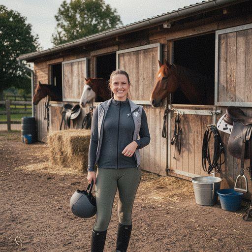 Конюшня с лошадьми на фоне заката